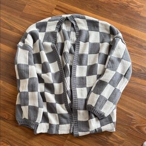 Checkered cardigan